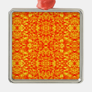 Ornamento De Metal Abstrato Fractal Em Vermelho E Laranja
