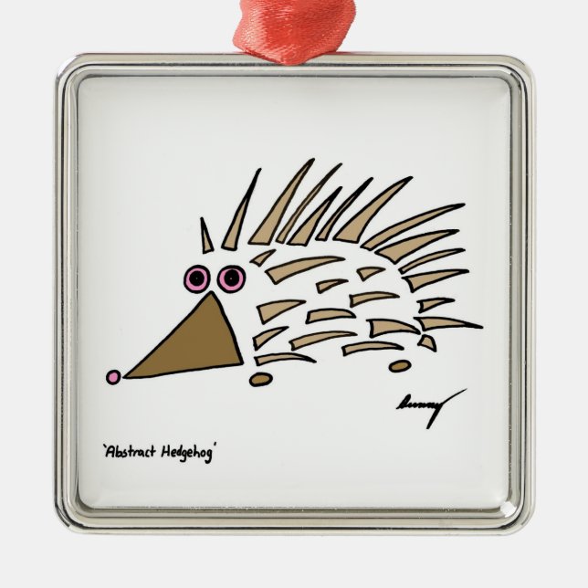 Ornamento De Metal Abstrato Hedgehog Ornament (Frente)
