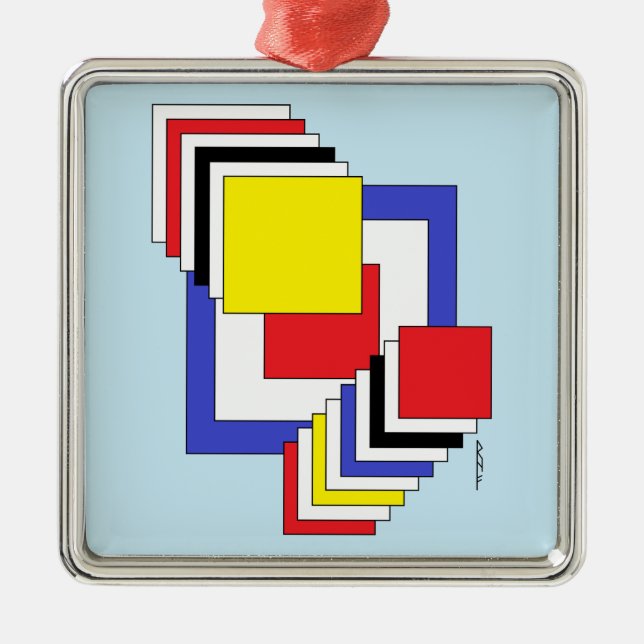 Ornamento De Metal Abstrato quadrados (Frente)