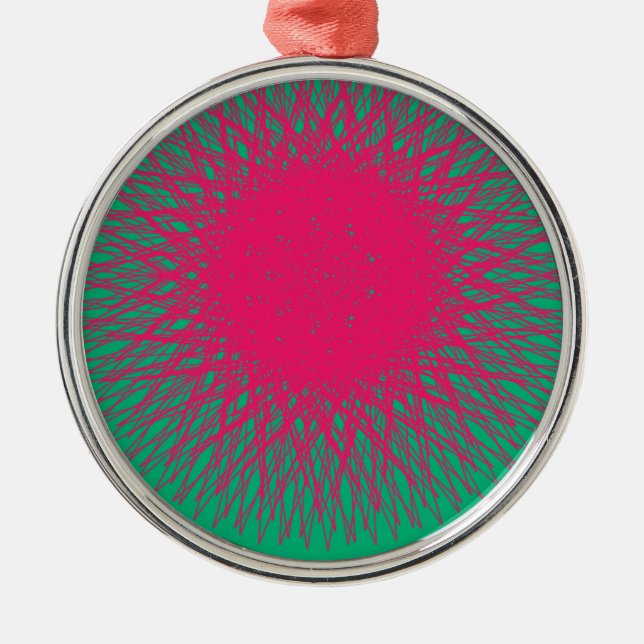Ornamento De Metal abstrato rosa (Frente)