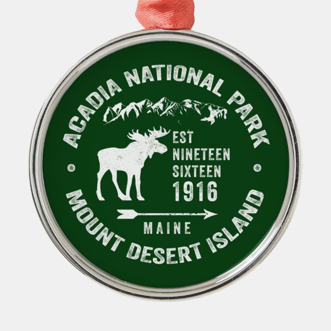 ORNAMENTO DE METAL ACADIA NATIONAL PARK MOOSE COLLECTOR HOLIDAY (Frente)