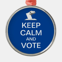 Ornamento De Metal Acalme-se e vote 2026