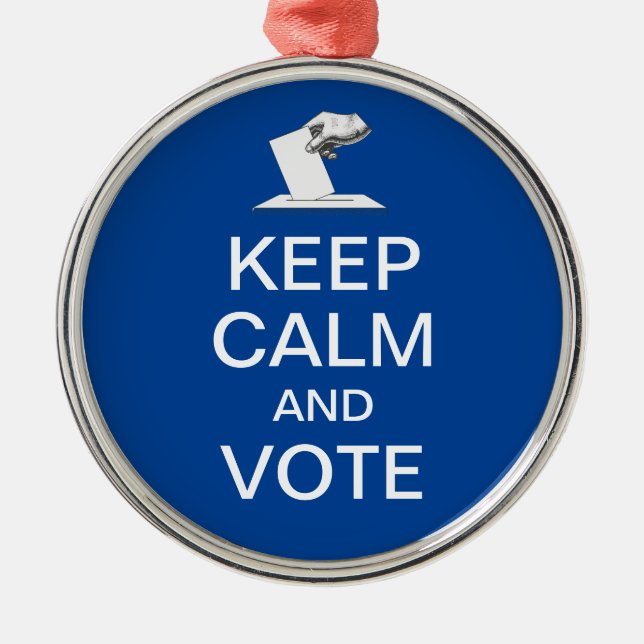Ornamento De Metal Acalme-se e vote 2026 (Frente)