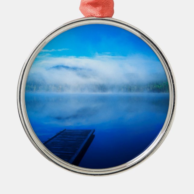 Ornamento De Metal Acalme-se no lago da calma, Califórnia (Frente)