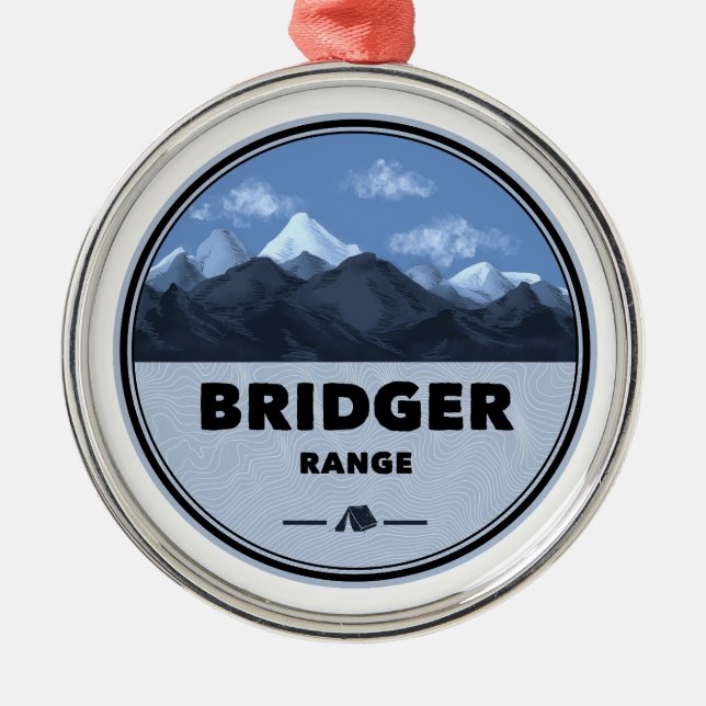 Ornamento De Metal Acampamento Bridger Range Montana (Frente)