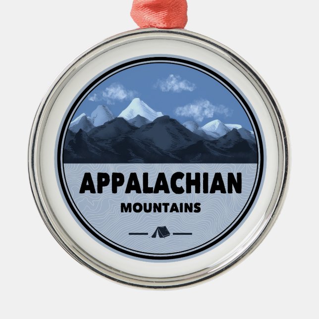 Ornamento De Metal Acampamento das Montanhas Appalachian (Frente)
