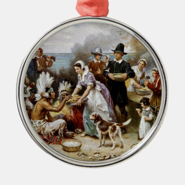 Ornamento De Metal Ação de Graças de 1rua (Frente)