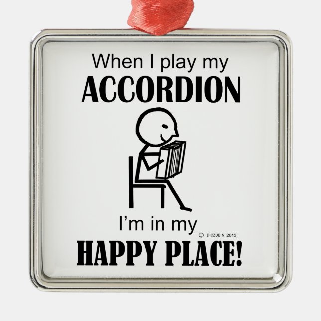 Ornamento De Metal Accordion Happy Place (Frente)