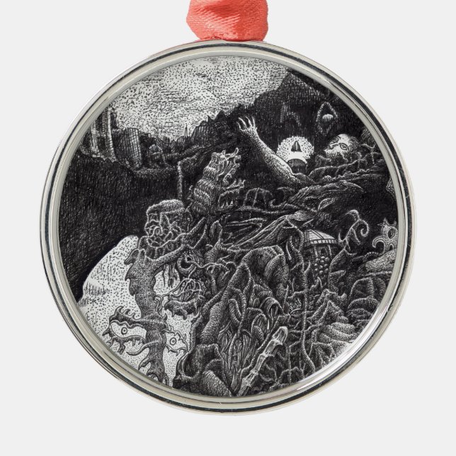 Ornamento De Metal Acima e Abaixo por Brian Benson (Frente)