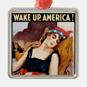 Ornamento De Metal Acordar Up America