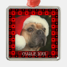 Acutucas Corações Xadrez de Búfalo Natal Cachorro