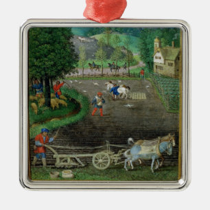 Ornamento De Metal Adicione 18855 outubro: ploughing e semeando, de