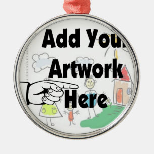 Ornamento De Metal Adicione seu próprio Trabalho de arte ou Trabalho