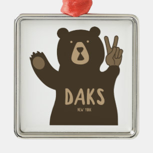 Ornamento De Metal Adirondacks Peace Bear