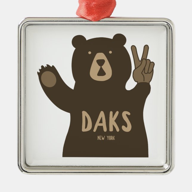 Ornamento De Metal Adirondacks Peace Bear (Frente)