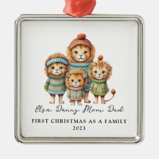 Ornamento De Metal Adoção Infantil Primeiro Natal Como Leão Familiar