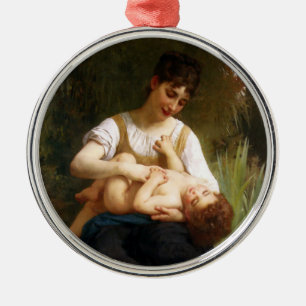 Ornamento De Metal Adolphus Child and Teen por William Bouguereau
