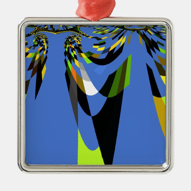 Ornamento De Metal Adorável Blue African Tribal Motif Pattern Art Imp (Frente)