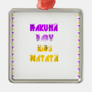 Ornamento De Metal Adorável Roxo e Amarelo Hakuna Matata Baby Kids G