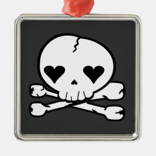 Ornamento De Metal Adorno de Natal Gótico Caveira Kawaii
