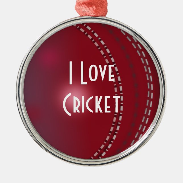 Ornamento De Metal Adoro Cricket, design personalizado. (Frente)