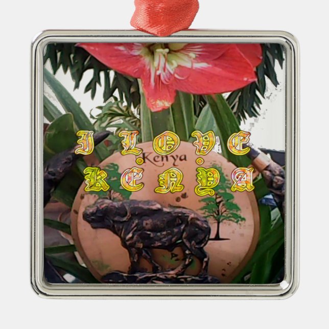 Ornamento De Metal Adoro presentes de kenya Hakuna Matata (Frente)