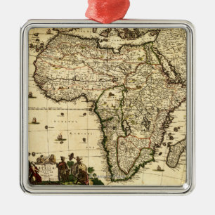 Ornamento De Metal AfricaPanoramic MapAfrica