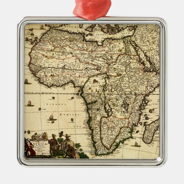 Ornamento De Metal AfricaPanoramic MapAfrica (Frente)