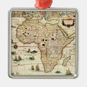 Ornamento De Metal AfricaPanoramic MapAfrica 2