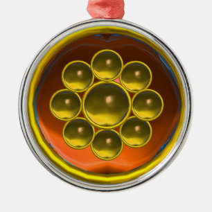 ORNAMENTO DE METAL AGATO DE LARANJA AMARELO GEMSTONE MON