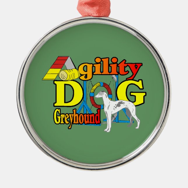 Ornamento De Metal Agilidade de Greyhound (Frente)