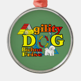 Ornamento De Metal Agilidade do Bichon Frise
