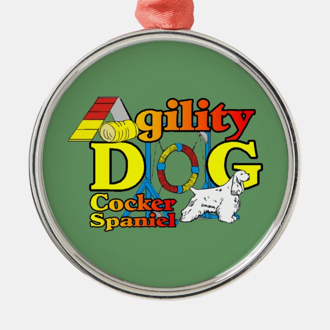 Ornamento De Metal Agilidade do coker Spaniel (Frente)