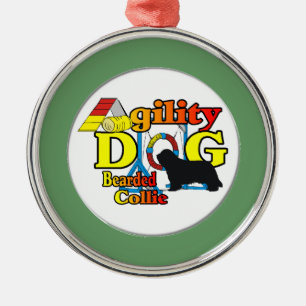 Ornamento De Metal agilidade do collie barbudo