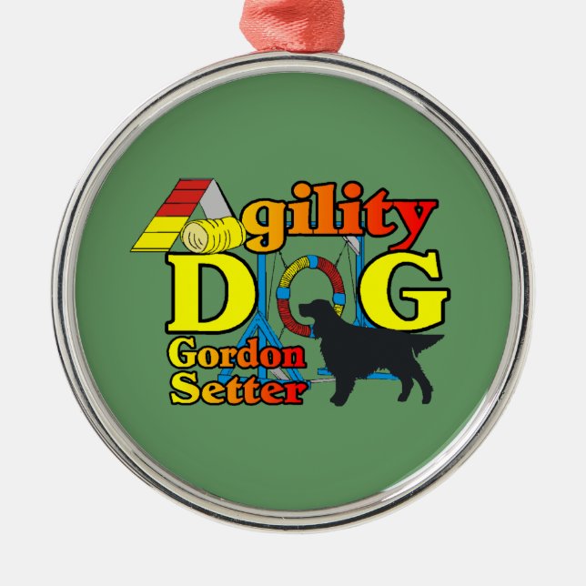 Ornamento De Metal Agilidade do Gordon Setter (Frente)