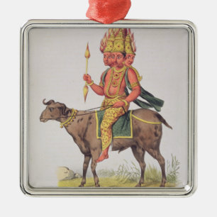 Ornamento De Metal Agni, deus do fogo, gravado pela torta de Charles
