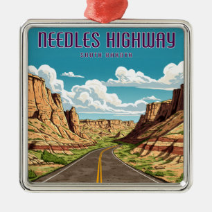 Ornamento De Metal Agulha Highway South Dakota Landscape