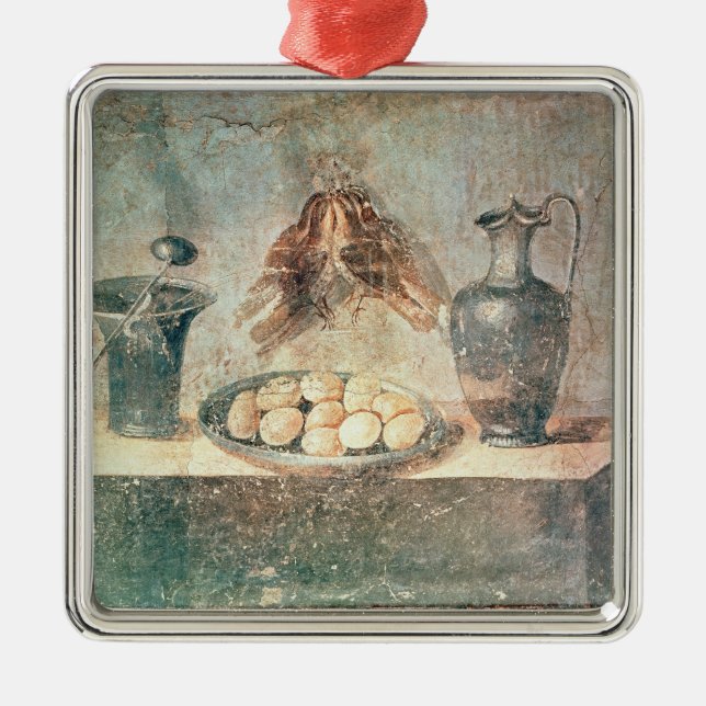 Ornamento De Metal Ainda vida com ovos e tordos (Frente)