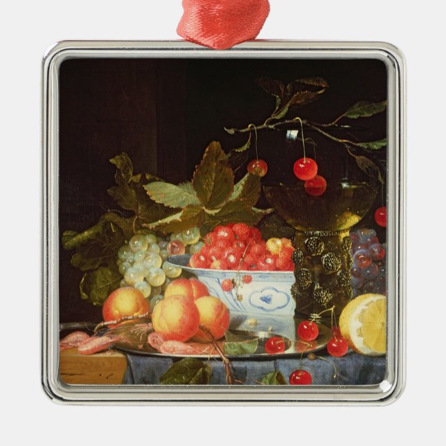 Ornamento De Metal Ainda vida da fruta (Frente)