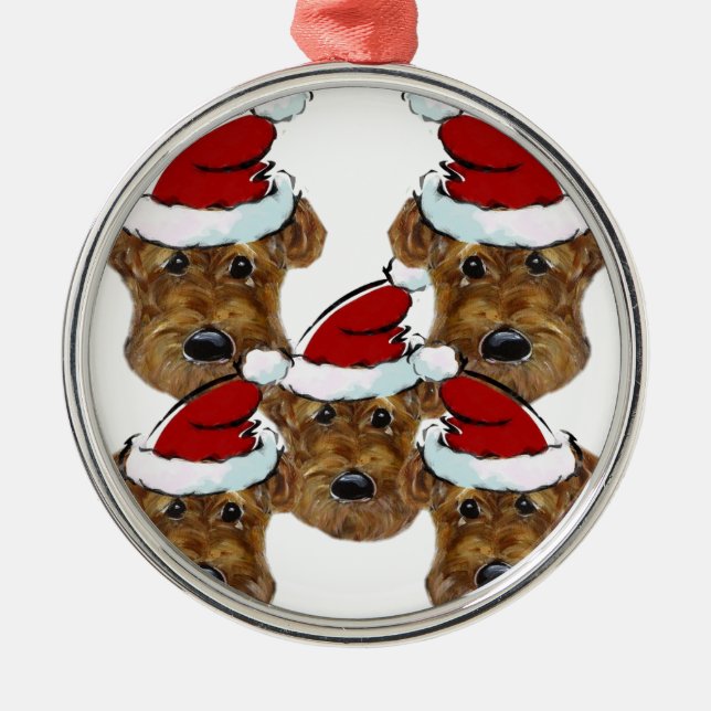 ORNAMENTO DE METAL AIREDALE TERRIER (Frente)