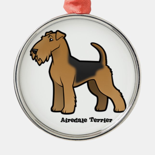 Ornamento De Metal airedale terrier (Frente)