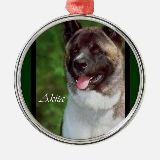 Ornamento De Metal Akita Art (Frente)