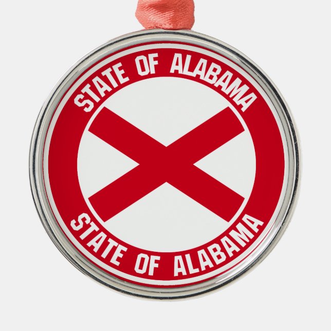 Ornamento De Metal Alabama Round Emblem (Frente)