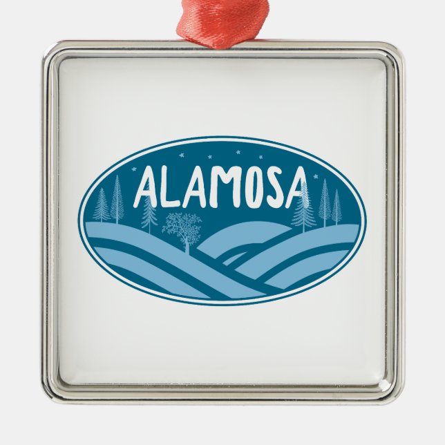 Ornamento De Metal Alamosa Colorado ao ar (Frente)