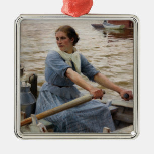 Ornamento De Metal Albert Edelsense - La Laitiere