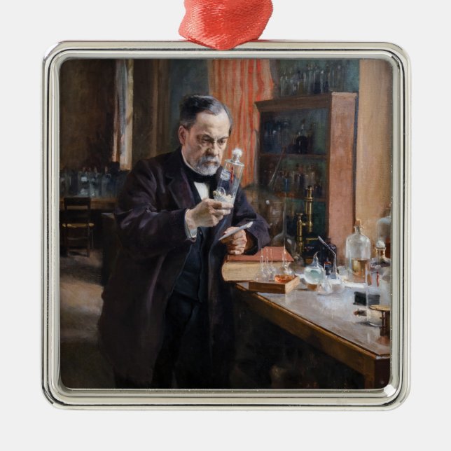 Ornamento De Metal Albert Edelsense - Retrato de Louis Pasteur (Frente)