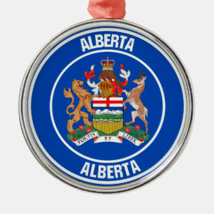 Ornamento De Metal Alberta Round Emblem