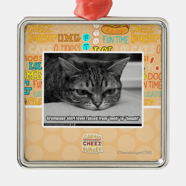 Ornamento De Metal Alerta de Grumpage (Frente)