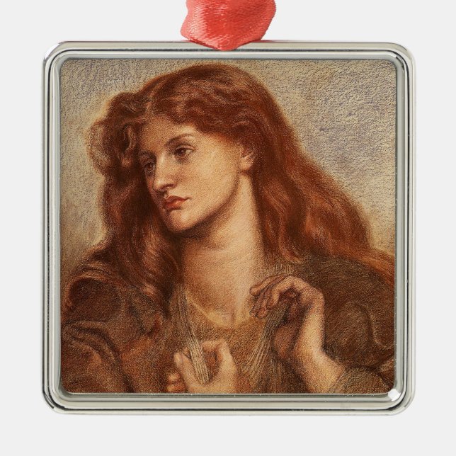 Ornamento De Metal Alexa Wilding (Jovem Elegante Com Cabelo Vermelho) (Frente)