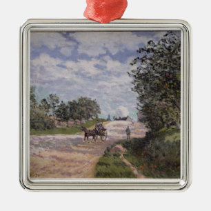 Ornamento De Metal Alfred Sisley   a estrada de Mantes